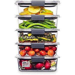 $24.99* | Set of 5 Rubbermaid Brilliance 3.2-Cup Clear Food Storage Containers at Amazon