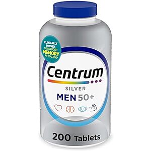 [AC] $9.23* | 200-Ct Centrum Silver Men's 50+ Multivitamin Tablets at Amazon