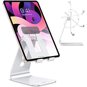 OMOTON T2 Adjustable Aluminum Tablet Stand for 4.7-12.9" Devices (Silver) $9.99 + Free Shipping w/ Prime or on $35+