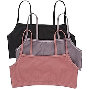 $7.64* | 3-Pk Hanes Women's Cotton String Bralettes (Black/Fig/Red) at Amazon