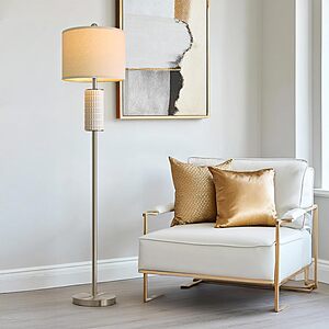 PoKat 64” Ceramic Floor Lamp (Light Silver, Silver, or Gold) - $19.99