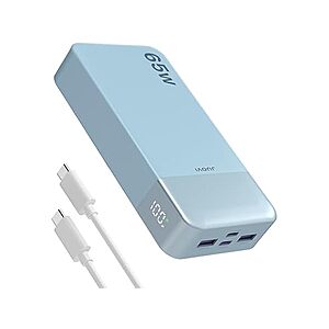 JUOVI Power Bank 65W 20000mAh Laptop Portable Charger, blue $31.99