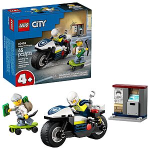 65 pcs LEGO City Police Motorcycle Chase Building Toy for Kids (60455) $6.99 + Free S&H w/ Prime or $35+