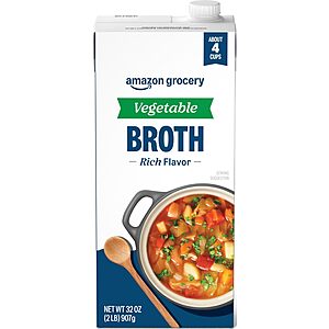 Amazon Grocery, Vegetable Broth, 32 Oz 4/$4.04 S&S FS Prime or $35 ($1.01 each)