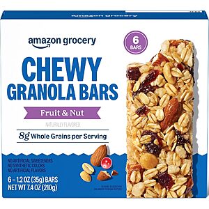 Amazon Grocery, Fruit & Nut Chewy Granola Bars 4 boxes, 7.4 Oz, 6 Ct, $6.33 S&S