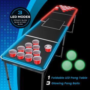 8' MinnARK Sports LED Portable Folding Pong Table $59.86 + Free Shipping