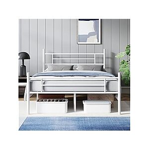 KING, Avenco Metal Platform Bed Frame King Size with Classical Headboard and Footboard, 14 Inch, Under Bed Storage, Strong Metal Slats Support,$54.99, FS Prime, Woot!