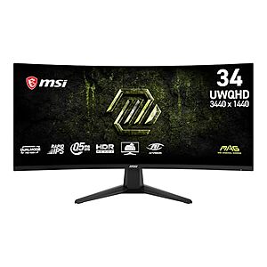 34" MSI MAG 346CQDF E20 3440x1440 UWQHD 200Hz VA Curved Gaming Monitor $249.99 + Free Shipping