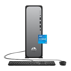 HP OmniDesk Slim Desktop PC, Intel Core i5-14400, 8 GB RAM, 512 GB SSD, Intel UHD Graphics 730, Windows 11 Home, Microsoft Copilot, Meteor Silver, S03-0012 (2026) $649.99