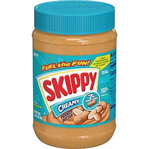 Amazon S&S/Multibuy: 2 x SKIPPY Creamy Peanut Butter, 28 Ounce Jar  $6.39 or less