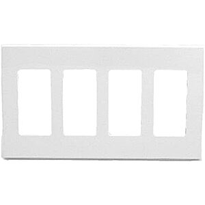 $4.98* | Leviton 4-Gang Decora Plus Wallplate Screwless Snap-On Mount, 80312-SW, White at Amazon