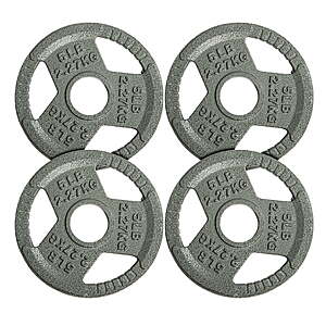 Signature Fitness Cast Iron Weight Plates for Strength Training, Fits 2-Inch Barbell, 4x2.5lb $10, 4x 5lb $15, 2x25lb $35 @ Walmart