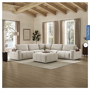Paige 6-piece Modular Fabric Sectional $1599.99 free shipping Costco.com