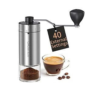 CIRCLE JOY Mini Manual Coffee Grinder w/ 40 External Settings $9.89 + Free Shipping w/ Prime or on $35+