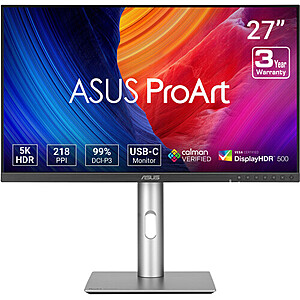 27" ASUS ProArt PA27JCV 5K HDR Professional Monitor + Free Mouse or Mousepad $649 + Free Shipping