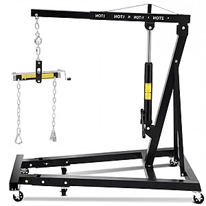 MilleLoom 2 Ton Engine Hoist with Lever Stabilizer, Foldable Cherry Picker - Heavy Duty Hydraulic Engine Lift, Automotive Garage Engine Crane $188.99