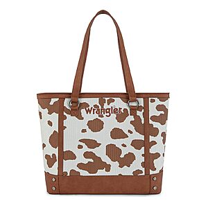 Montana West × Wrangler Tote Bag for Women Western Cow Print Purse (Brown) - $19.99