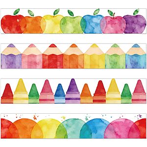 82ft Watercolor Back to School Bulletin Board Borders - $5.69