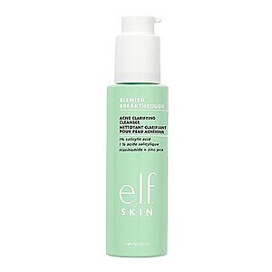 3.88-Oz e.l.f. SKIN Blemish Breakthrough Clarifying Gel Cleanser w/ 1% Salicylic Acid $4.75 w/ S&S + Free Shipping w/ Prime or on $35+