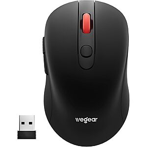 wegear USB Wireless Mouse for Laptop PC Mac, 2.4GHz Cordless Mouse-Black $8.49