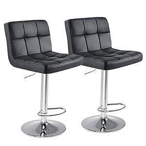 DUMOS Set of 2 Counter Height Bar Stools, 24 Inch Saddle Bar Chairs (Inky) - $69.99
