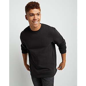 Hanes Men's Originals Midweight Fleece Crewneck Sweatshirt (Black or Red Clay) - S & M only - from $4.49