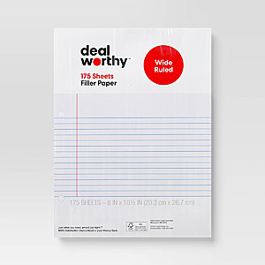 Dealworthy 175ct Wide Ruled Loose Leaf Notebook Filler Paper - $.89 @ Target $0.89