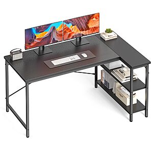DUMOS 55" L Shaped Computer Desk, Gaming Corner Desks with Storage Shelves $51.99