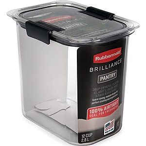 12-Cup Rubbermaid Brilliance Airtight Food Storage Container $11.99 + Free Shipping w/ Prime or on $35+
