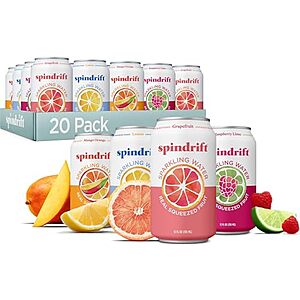 20-Pack 12-Oz Spindrift Sparkling Water 4-Flavor Variety Pack $8.98 w/ S&S + Free Shipping w/ Prime or on $35+