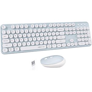 UBOTIE Colorful Wireless Keyboard and Mouse Combo (Green-White) $26.99