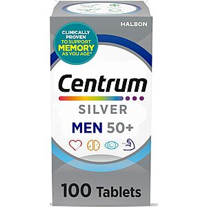Centrum Silver Men's Multivitamin for Men 50 and Over, 100 Tablets $5.35 or less