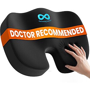 Everlasting Comfort Doctor Recommended Memory Foam Seat Cushion for Office Chairs & Car - Ergonomic Office Desk Accessories $47.98