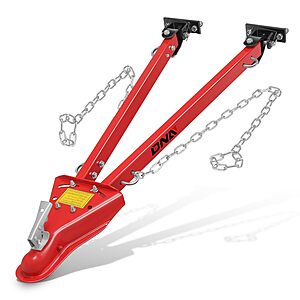 DNA Motoring Tow Bar 5000lbs Towing Capacity with Chains & 8 Flanged Locknut Universal Towing Bar Coupler Fits 2-Inch Ball Hitch 41-Inch Opening, TOOLS-00658 $57.99