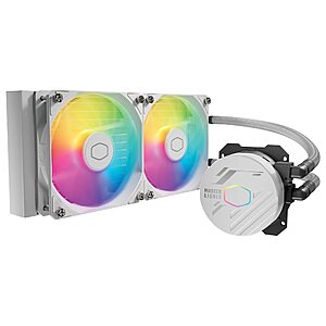 Cooler Master 240L Core 240mm AIO CPU Liquid Cooler w/ ARGB Fans (White) $39.99 + Free Shipping