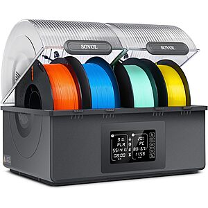 Sovol Filament Dryer 4 Spools, SH03 Dry Box with 85℃ Max Temp, Dual Independent Heating Chambers for PLA PETG ABS TPU ASA $109.49