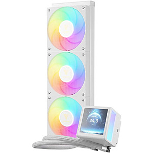 360mm GAMDIAS CHIONE P5-360 AIO Liquid CPU Cooler w/ 3.4" IPS LCD (White) $69.99 + Free Shipping