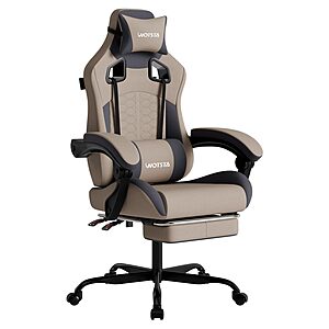 WOTSTA Ergonomic Gaming Chair w/ Massage, Footrest & Lumbar Support (Grey or Sunflower Yellow) $62.99 + Free Shipping