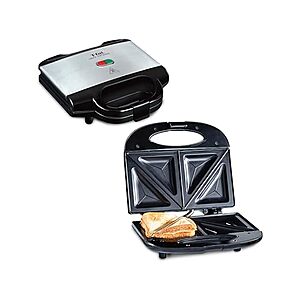 T-fal Compact Sandwich Maker, Stainless Steel - $18.99 + free ship w/ Prime