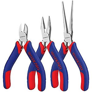$9.99* | 3-Pc WORKPRO Mini Pliers Set (4" Diagonal, 5" Long Nose, and 6" Needle Nose) at Amazon