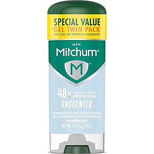 [SnS, AC] $3.59* | 2-Pk 3.4-Oz Mitchum Triple Odor Protection Gel Deodorant at Amazon ($1.79 each)