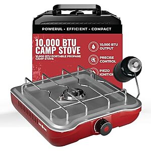 $30* | 10,000BTU GasOne Single Propane Burner Camp Stove w/ Cooking Grid & Case at Amazon