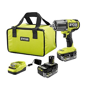 RYOBI ONE+ HP 18V Brushless Cordless 4-Mode 1/2 in. High Torque Impact Wrench Kit with (2) 4.0 Ah Batteries and Charger $180