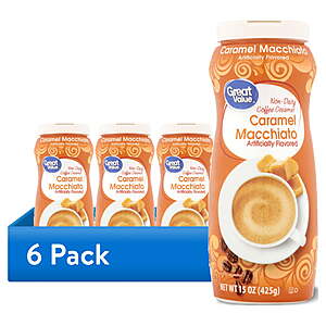 (6 pack) Great Value Caramel Macchiato Coffee Creamer, 15 oz $6.64