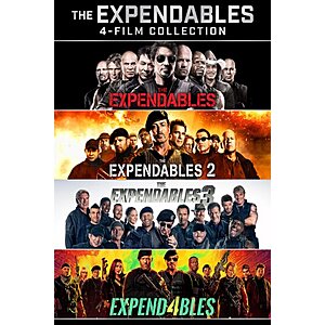 The Expendables 4-Film Collection (4K UHD Digital Films; MA) $5 via VUDU/Fandango