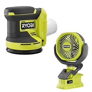 Ryobi ONE+ 18V Cordless 5 in. Random Orbit Sander with ONE+ 18V Cordless 4 in. Clamp Fan (Tools Only) $59.97