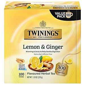 [SnS, AC] $7.14* | 100-Ct Twinings Lemon & Ginger Herbal Tea Bags at Amazon