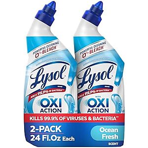 [SnS] $3.53* | 2-Pk 24-Oz Lysol Toilet Bowl Cleaner Gel (Ocean Fresh) at Amazon