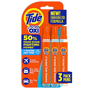 $8.97 x 2, get $8.97 IBOTTA REBATE Walmart+ FS or Pick Up: Tide To Go Laundry Stain Remover Pen and Spot Cleaner,  Stain Sticks, Fresh, 1.01 fl oz, 3 Count