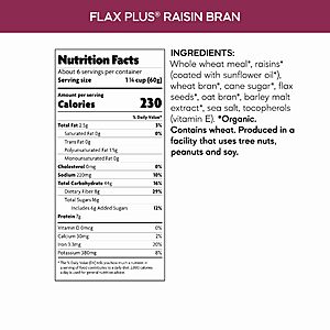 $3.05 S&S CLIP Q AMAZON Nature's Path Organic Flax Plus Raisin Bran Cereal, 14 oz (Pack of 1) | ALA Omega-3 & 8g Fiber